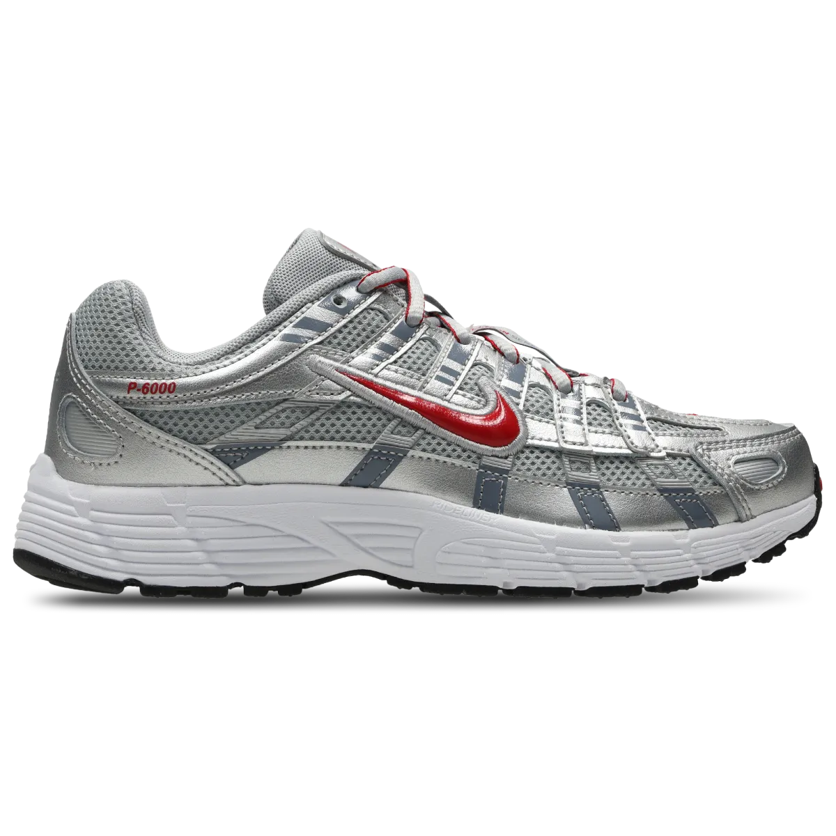 Nike P-6000 Black/Black retro running shoes showcasing sporty design lines and breathable mesh construction